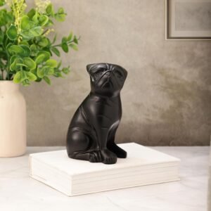 shop the premium 800g dci matte black pug sculpture. handcrafted