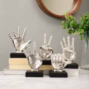 dci hand gesture tabletop figurines (set of 5 silver)