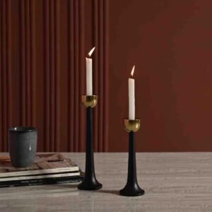 dci creative set of 2 candelabra candlesticks (gold & black variant)