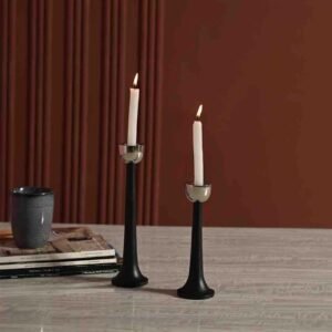 dci creative candelabra candlesticks – set of 2 premium silver plated aluminium taper candle holder