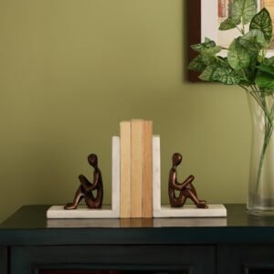 dci human figurine bronze aluminium marble bookends set (pack of 2)