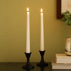 dci beaded mini black candle holder stand set – pack of 2 intricate beaded detailing premium black coated aluminium candlestick