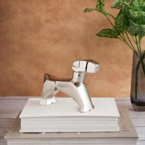 dci creative dog silver aluminium luxury figurine showpiece