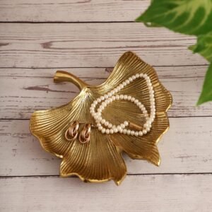 dci antique gold mid size leaf shaped platter bowl (20 cm)